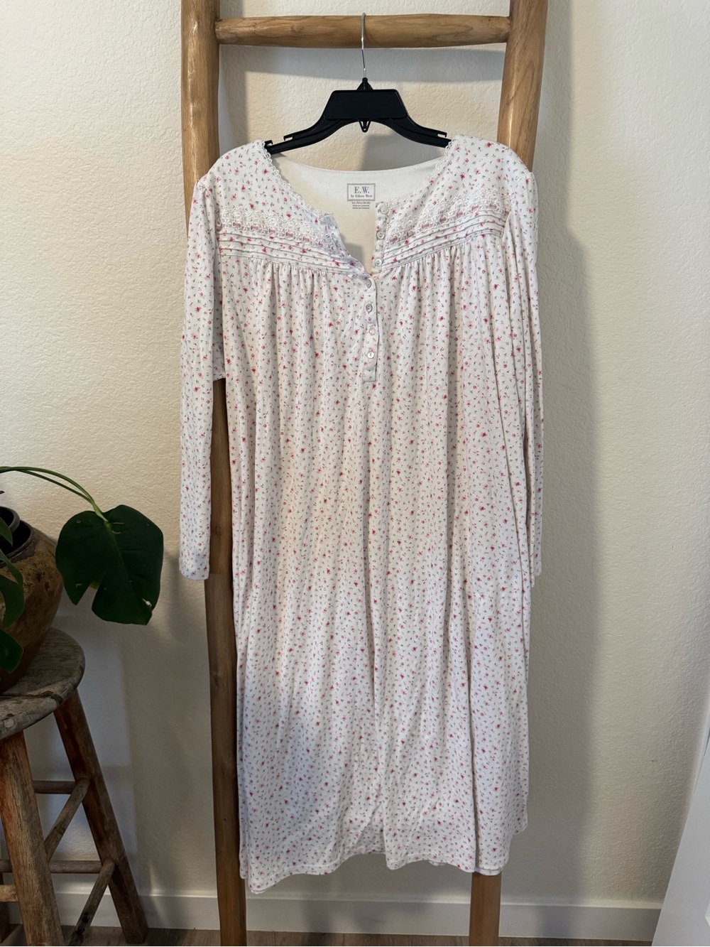 Eileen West Pink Floral Cotton Nightgown
